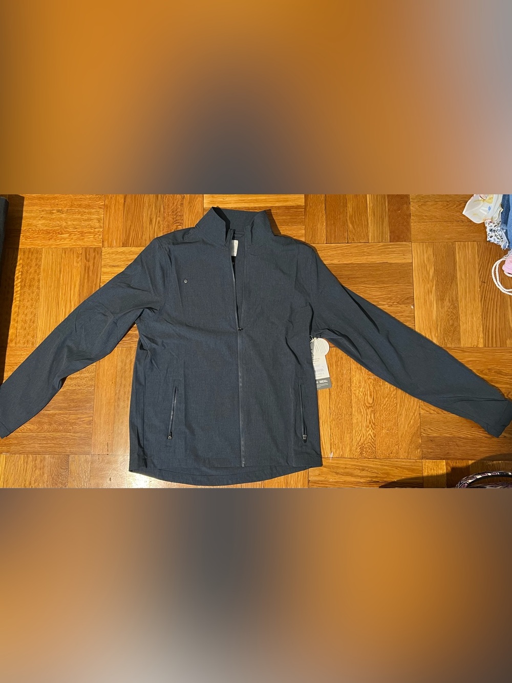 Vuori Men's Navy Venture Track Jacket Linen Texture, Size M